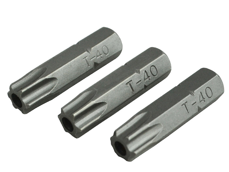 Faithfull Security S2 Grade Steel Screwdriver Bits T40S x 25mm (Pack 3) FAISBT4025S