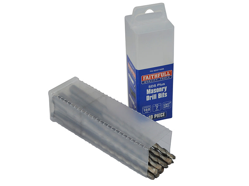 Faithfull SDS Plus Drill Bit 7mm OL: 160mm WL: 100mm Bulk 10 FAISDS7160B