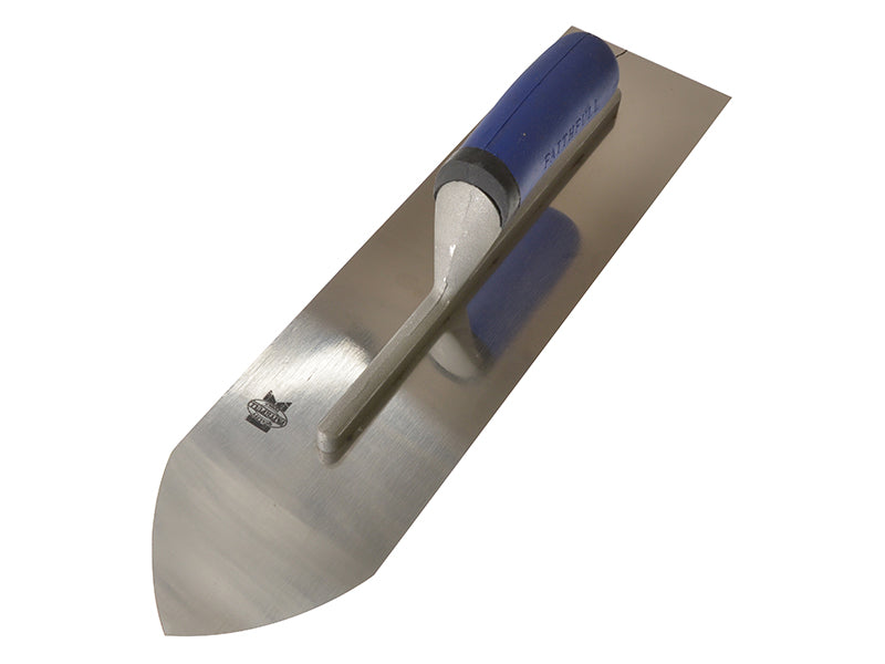 Faithfull Flooring Trowel Stainless Steel Soft Grip Handle 16 x 4in FAISGTFL16SS