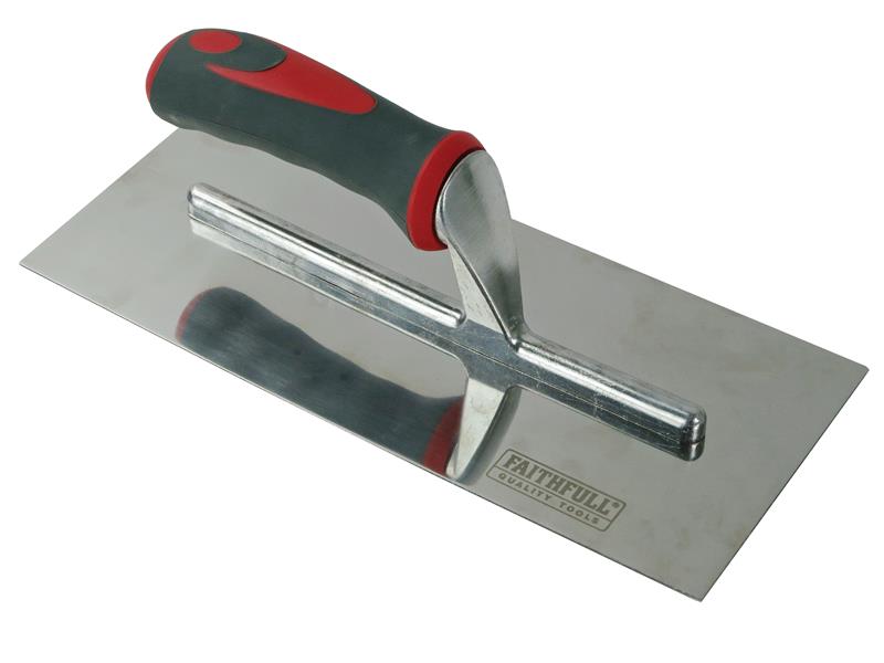 Faithfull Plasterer's Finishing Trowel Stainless Steel Soft Grip Handle 11 x 4.3/4in FAISGTP11SS