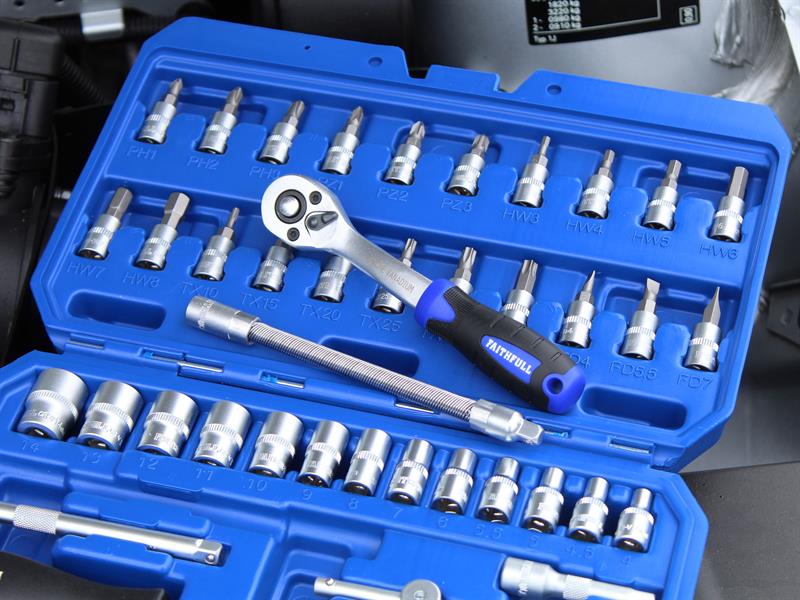 Faithfull 1/4in Drive Socket Set, 46 Piece FAISOC1446MN