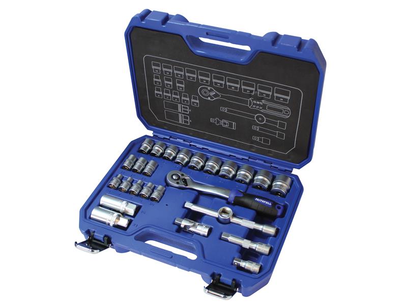 Faithfull 3/8in Drive Socket Set, 26 Piece FAISOC3826MN