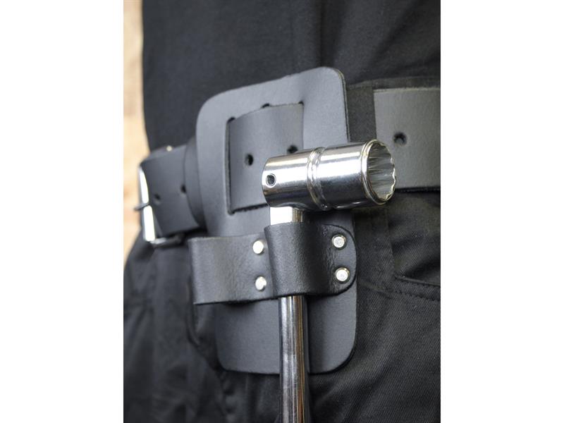 Faithfull Double Scaffold Spanner Holder Belt Fitting Leather FAISSHDB