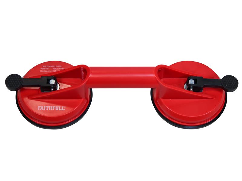 Faithfull Double Pad Suction Lifter 120mm Pads FAISUCPAD2
