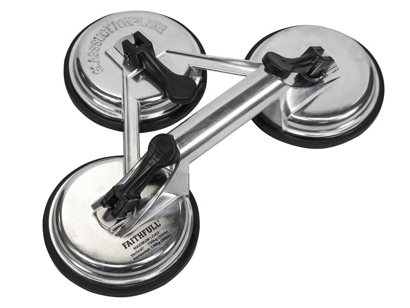 Faithfull Triple Pad Aluminium Pro Suction Lifter FAISUCPAD3P