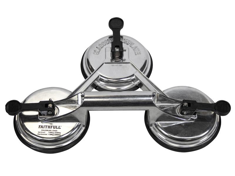 Faithfull Triple Pad Aluminium Pro Suction Lifter FAISUCPAD3P