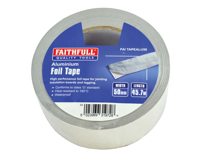 Faithfull Aluminium Foil Tape 50mm x 45.7m FAITAPEALU50