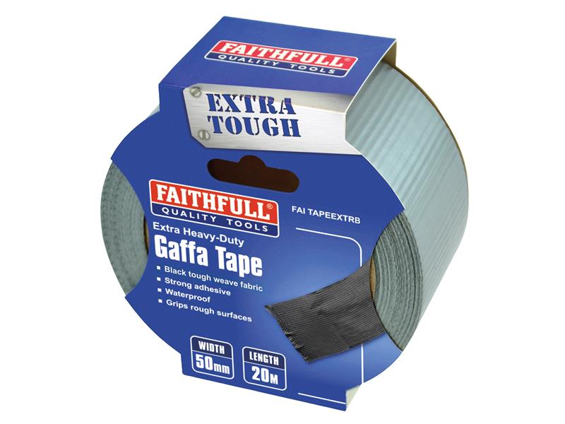 Faithfull Extra Heavy-Duty Gaffa Tape 50mm x 20m Black FAITAPEEXTRB