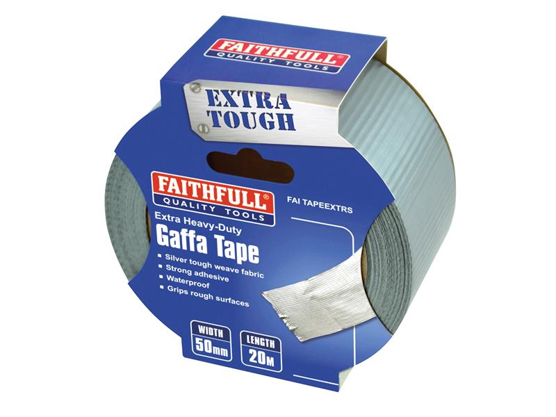 Faithfull Extra Heavy-Duty Gaffa Tape 50mm x 20m Silver FAITAPEEXTRS