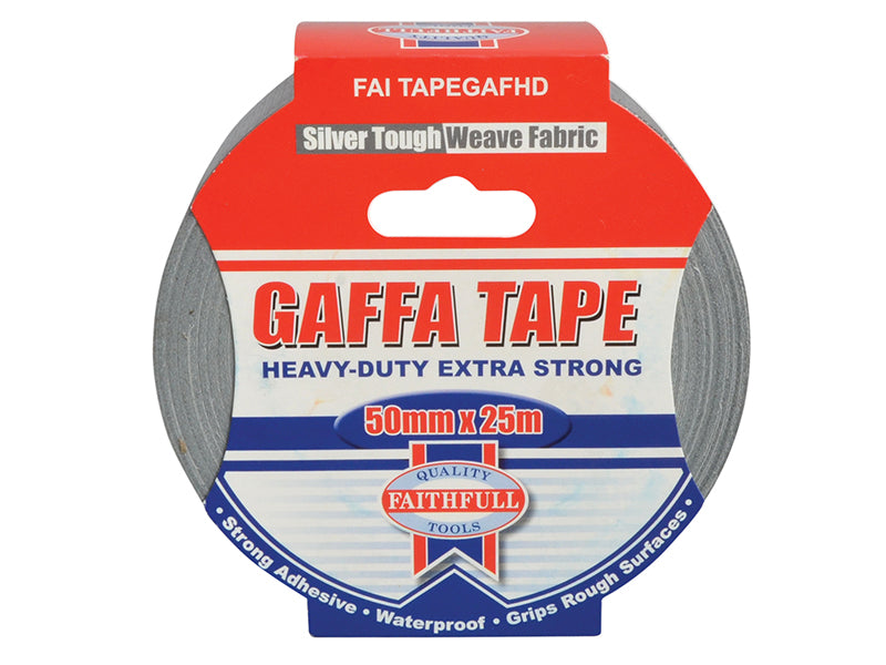 Faithfull Heavy-Duty Gaffa Tape 50mm x 25m Silver FAITAPEGAFHD