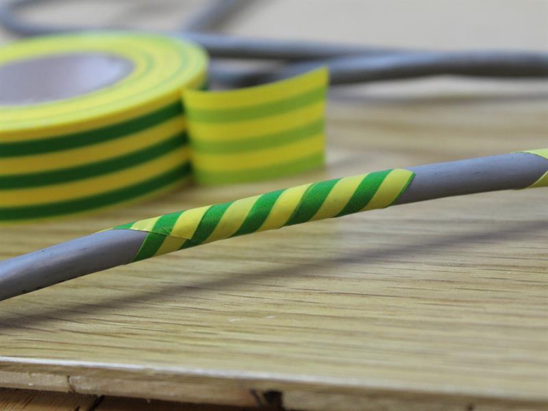 Faithfull PVC Electrical Tape Green / Yellow 19mm x 20m FAITAPEPVCGY