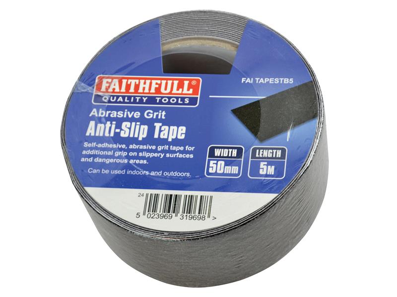 Faithfull Anti-Slip Tape 50mm x 5m Black FAITAPESTB5