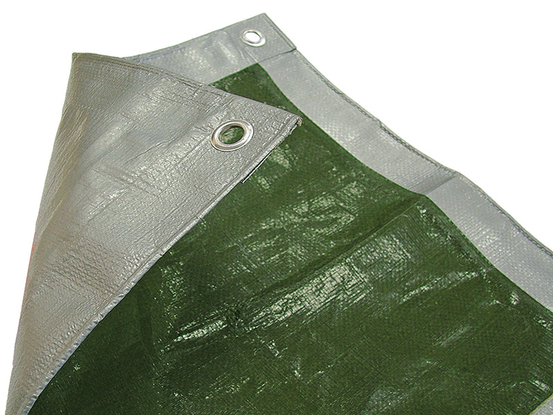 Faithfull Tarpaulin Green/Silver 3.6 x 2.7m (12 x 9ft) 80gsm FAITARP129