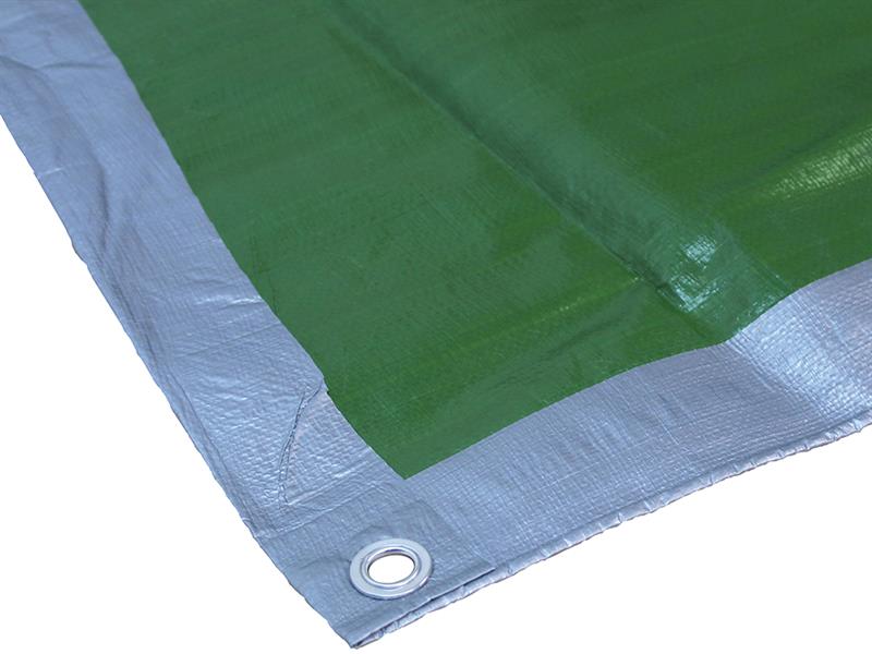 Faithfull Tarpaulin Green/Silver 5.4 x 3.6m (18 x 12ft) 80gsm FAITARP1812