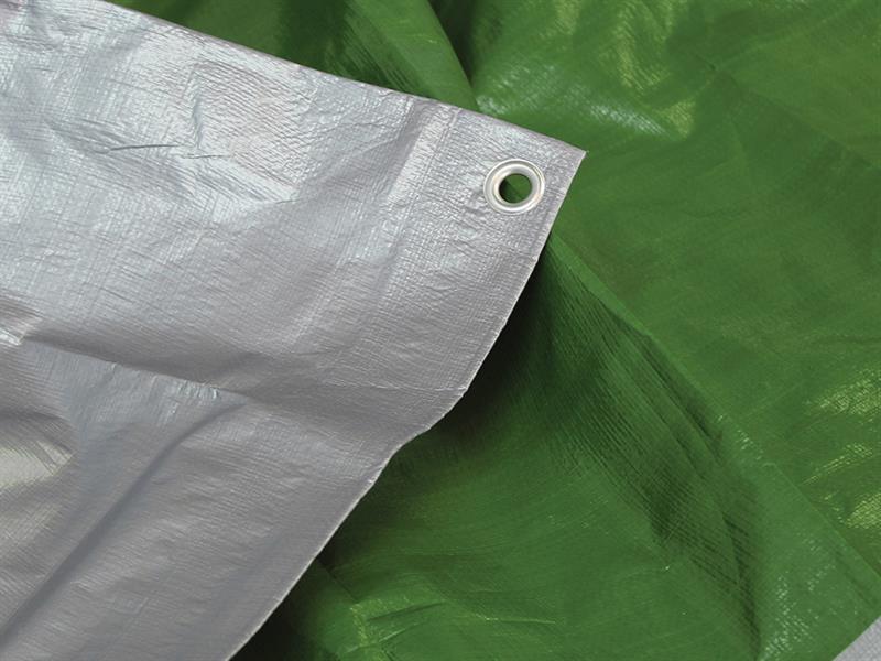 Faithfull Tarpaulin Green/Silver 5.4 x 3.6m (18 x 12ft) 80gsm FAITARP1812
