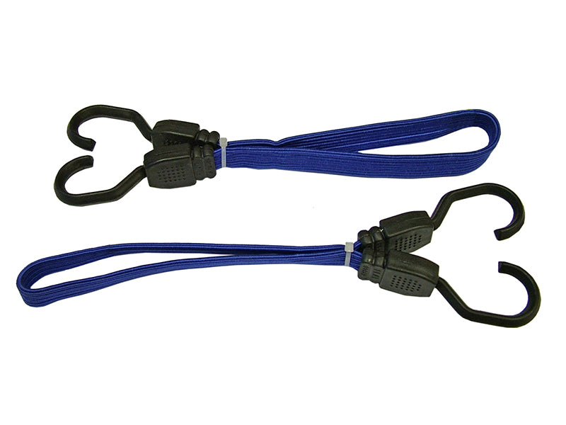 Faithfull Flat Bungee Flat Cord 46cm (18in) Blue 2 Piece FAITDBUNG18
