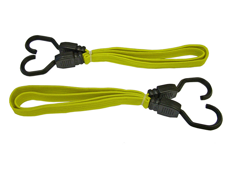 Faithfull Flat Bungee Cord 90cm (36in) Yellow 2 Piece FAITDBUNG36