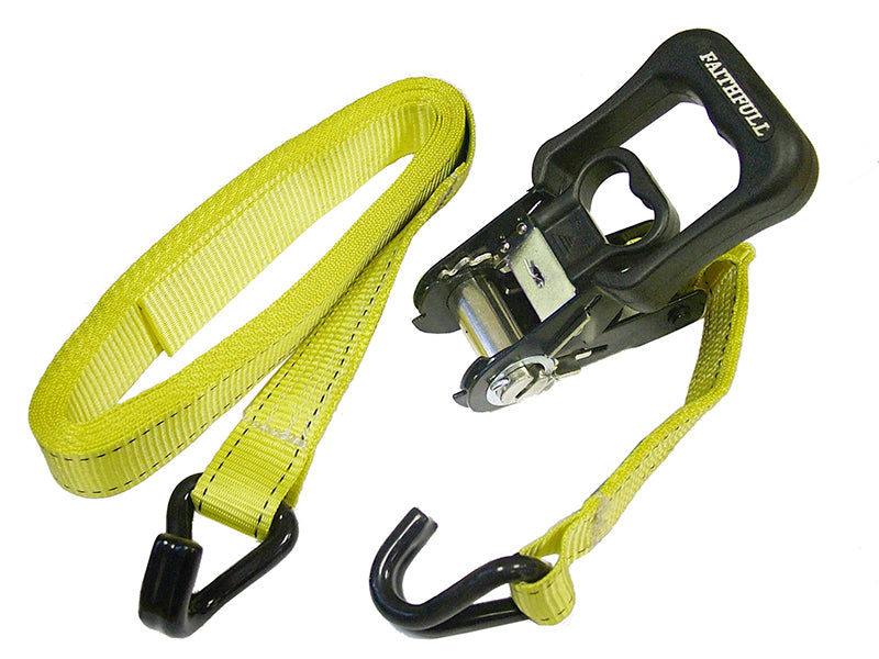 Faithfull Ratchet Tie-Downs J-Hook 5m x 32mm Breaking Strain 1320kg/daN 2 Piece FAITDRAT51JH