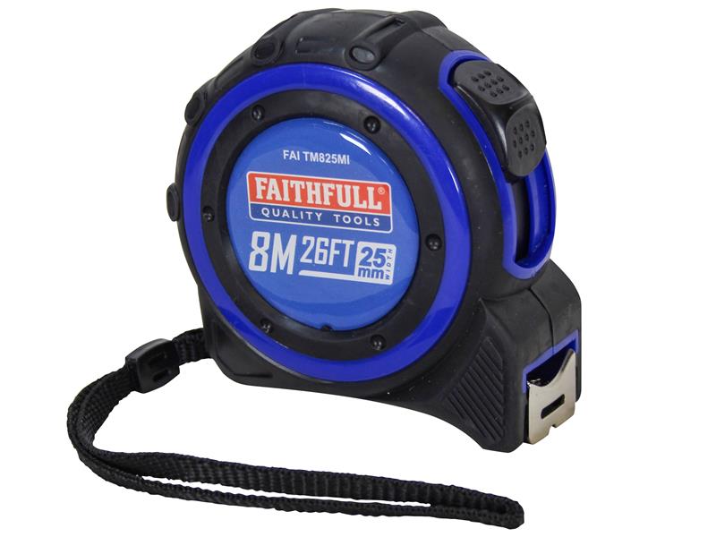 Faithfull Trade Tape Measure 8m 26ft Width 25mm FAITM825MI