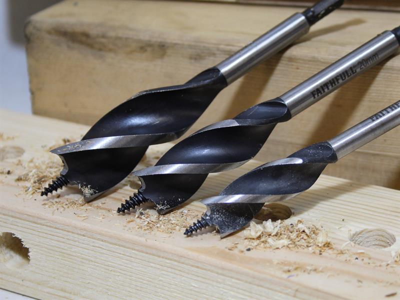 Faithfull Tri-Point Speed Auger Bit Set, 3 Piece FAITPASET3PC
