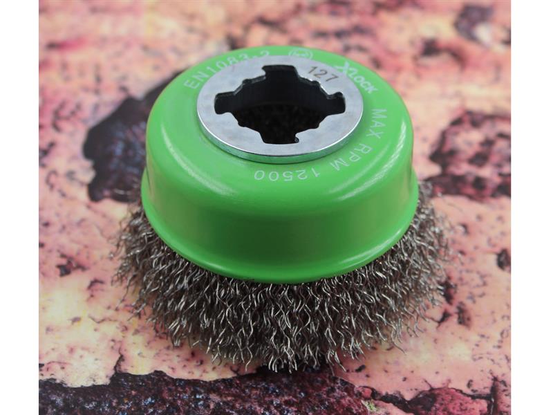 Faithfull Stainless Steel Wire Cup Brush 75mm M14x2, 0.30mm FAIWBC75SSXL