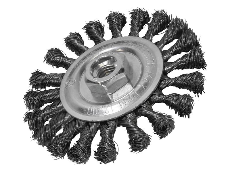 Faithfull Circular Wire Brush 115 x 12mm M14x2 Bore, 0.35mm Wire FAIWBCT115