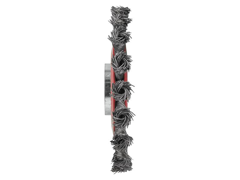 Faithfull Conical Wire Brush 115mm M14x2 0.50mm Steel Wire FAIWBCT115XL