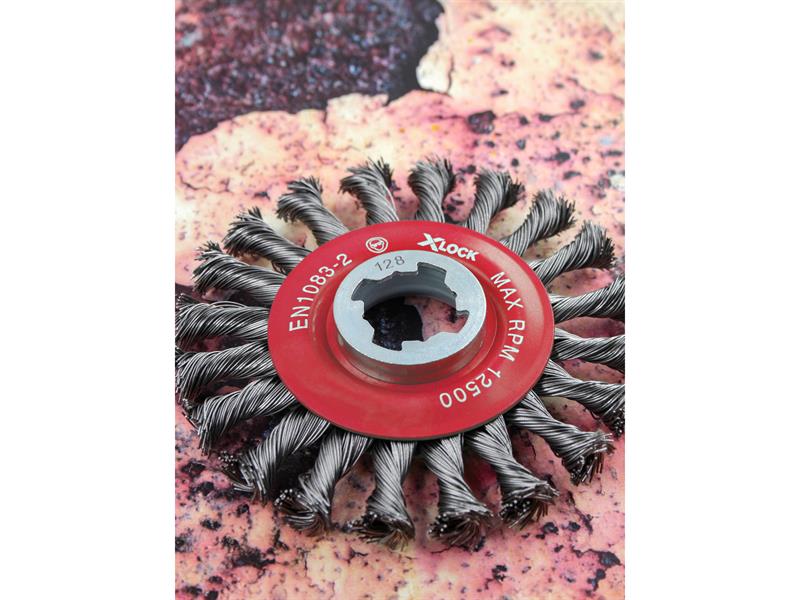 Faithfull Conical Wire Brush 115mm M14x2 0.50mm Steel Wire FAIWBCT115XL