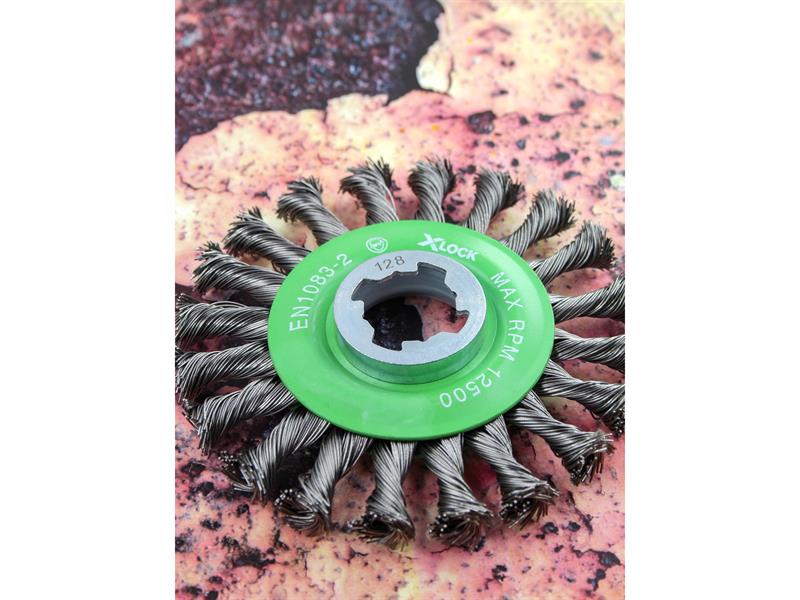 Faithfull Conical Wire Brush 115mm M14x2 0.50mm Stainless Steel FAIWBCTSSXL