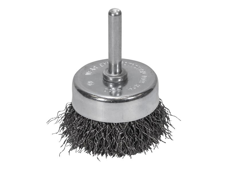 Faithfull Wire Cup Brush 50mm x 6mm Shank, 0.30mm Wire FAIWBS50