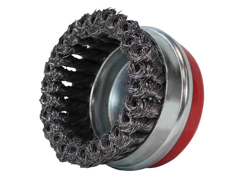 Faithfull Wire Cup Brush Twist Knot 100mm M14x2, 0.50mm Steel Wire FAIWBT100
