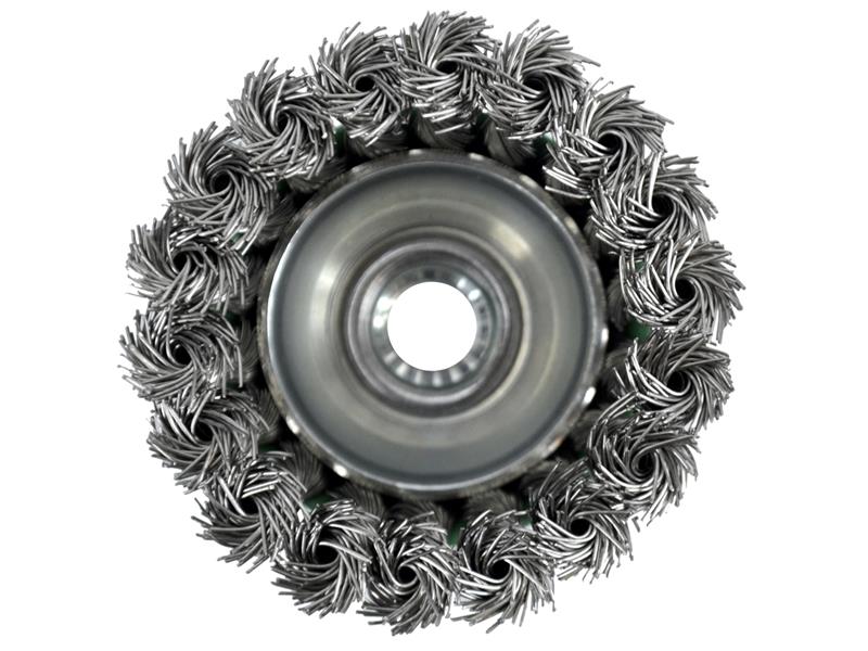 Faithfull Wire Cup Brush Twist Knot 65mm M14x2, 0.50mm Stainless Steel Wire FAIWBT65S