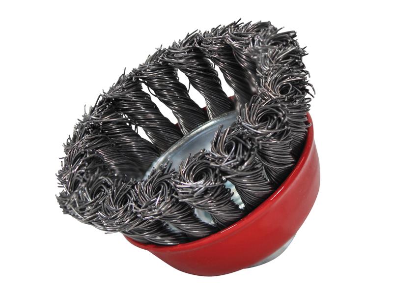 Faithfull Wire Cup Brush Twist Knot 65mm M14x2, 0.50mm Steel Wire FAIWBT65