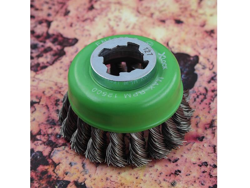Faithfull Stainless Wire Cup Brush Twist Knot 75mm M14x2, 0.50mm FAIWBT75SSXL