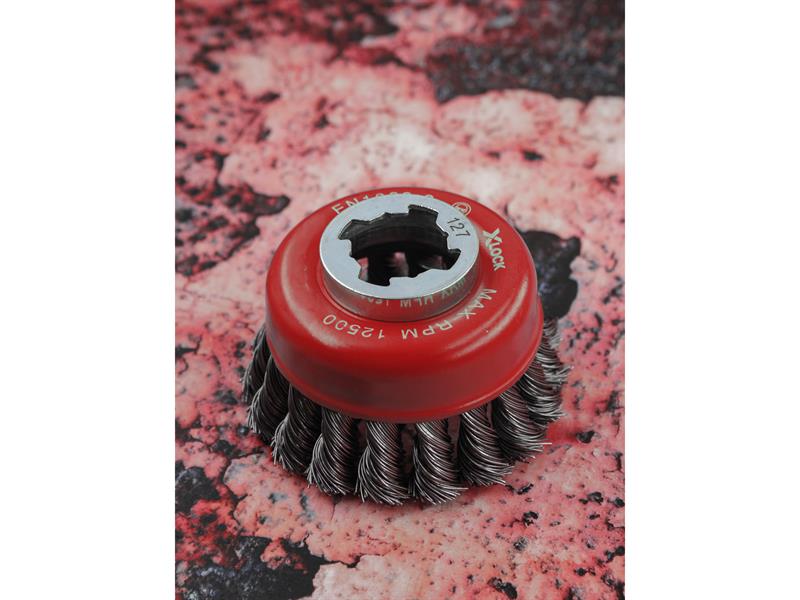 Faithfull Wire Cup Brush Twist Knot 75mm M14x2 0.50mm Steel Wire FAIWBT75XL