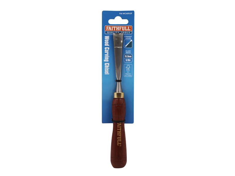 Faithfull Straight Gouge Carving Chisel 5/8in - FSC 100% FAIWCARV3F