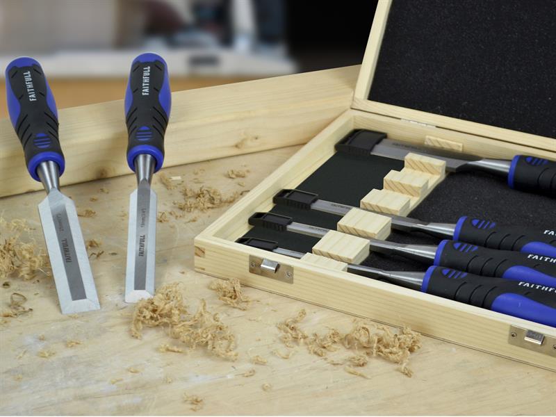 Faithfull Soft Grip Chisel Set + Storage Box, 6 Piece FAIWCSGS6WB