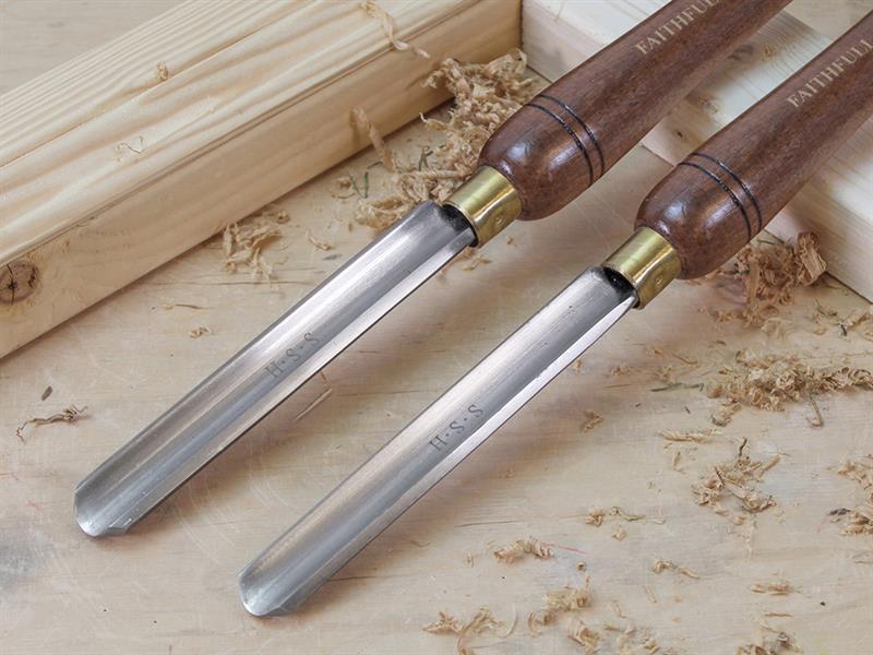 Faithfull HSS Turning Chisel Wooden Boxed Set, 8 Piece FAIWCTSET8B