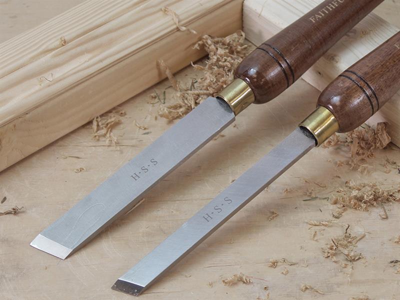 Faithfull HSS Turning Chisel Wooden Boxed Set, 8 Piece FAIWCTSET8B
