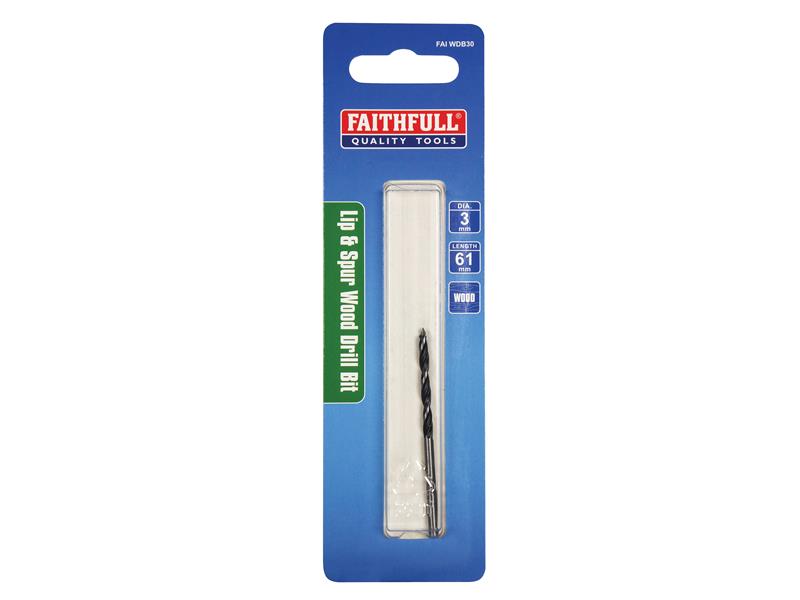 Faithfull Lip & Spur Wood Drill Bit 3mm FAIWDB30