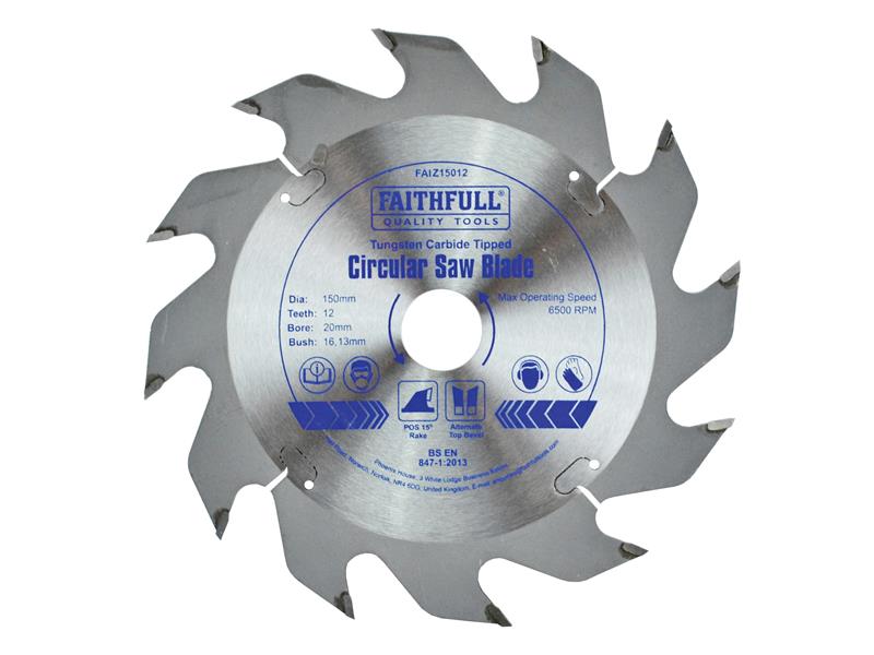 Faithfull TCT Circular Saw Blade 150 x 20mm x 12T POS FAIZ15012