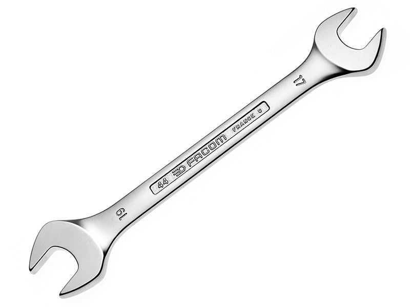 Facom 8 x 9mm Open End Spanner Length 137mm Satin Chrome 44.8X9