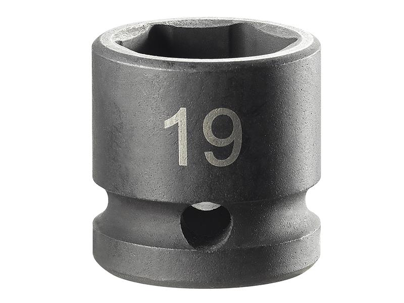 Facom Stubby Impact Socket 1/2in Drive 19mm 6 Point FCMNSS19A