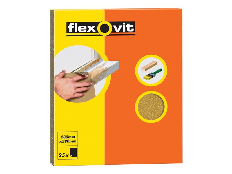 Flexovit Glasspaper Sanding Sheets 230 x 280mm Grade M2 (25) FLV58236