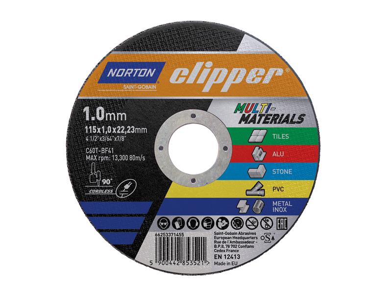 Flexovit Clipper® Multi-Materials Cutting Discs 115 x 22.23mm (Tin of 10) FLV839907