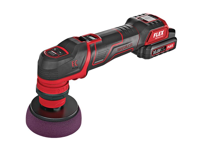 Flex Power Tools PXE 80 10.8-EC/2.5 Spot Polisher & Accessories 10.8V 2 x 2.5Ah Li-ion FLXPXE80M