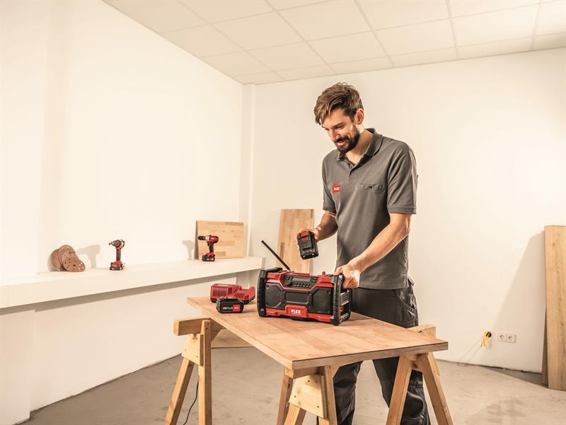 Flex Power Tools RD 10.8/18.0/230 Cordless Radio 240V & Li-ion Bare Unit FLXRD1018N
