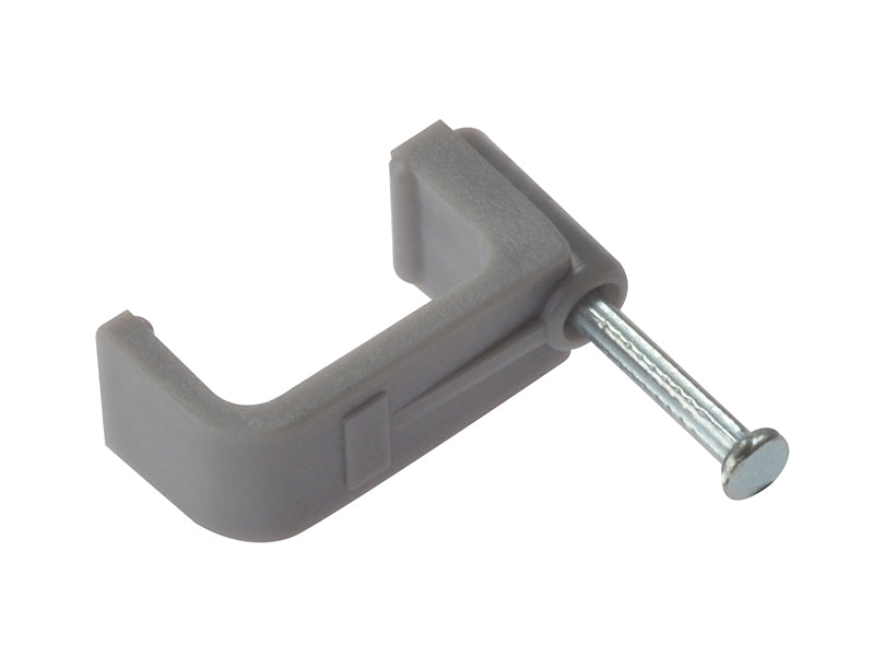 ForgeFix Cable Clip Flat Grey 6.00mm Box 100 FORFCC6G