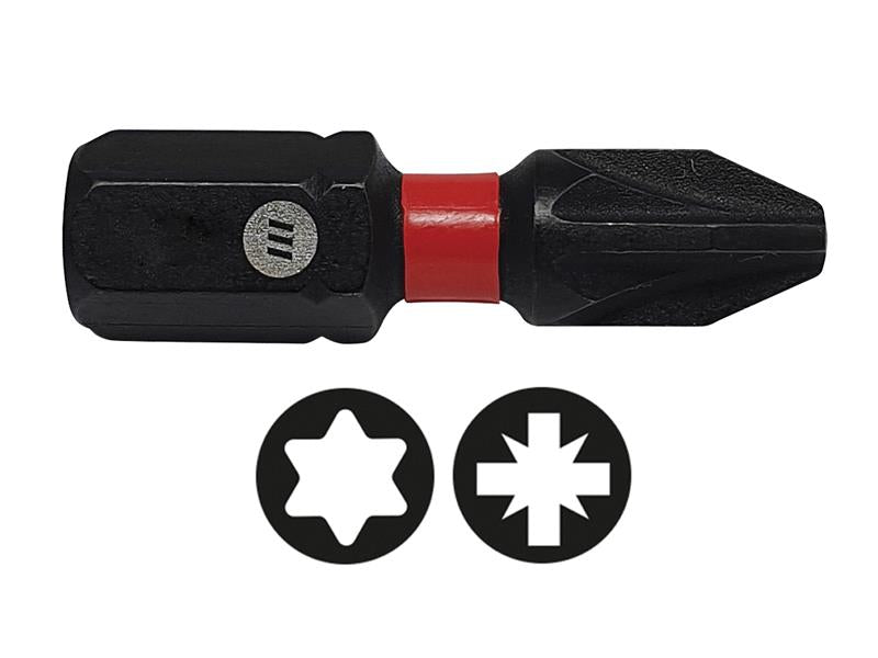 ForgeFix ForgeFast Pozidriv Compatible Impact Bit PZ1 x 25mm (Card 2) FORFFPZ125