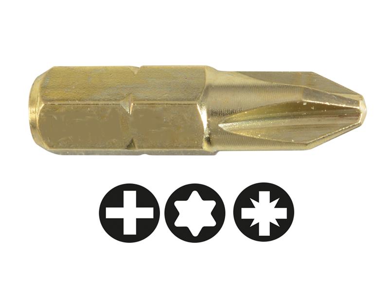 ForgeFix Pozidriv Compatible Bits PZ2 x 25mm (Pack 10) FORFM10PZ2